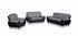 BOL "FELIX" Sofa Set, 3Pc, Black and Grey, Faux Leather, Chrome Legs