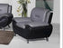 "FELIX" Black + Grey, Sofa, Love Seat or Chair, Black, Faux Leather, Chrome Legs