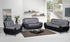 "FELIX" Black + Grey, Sofa, Love Seat or Chair, Black, Faux Leather, Chrome Legs