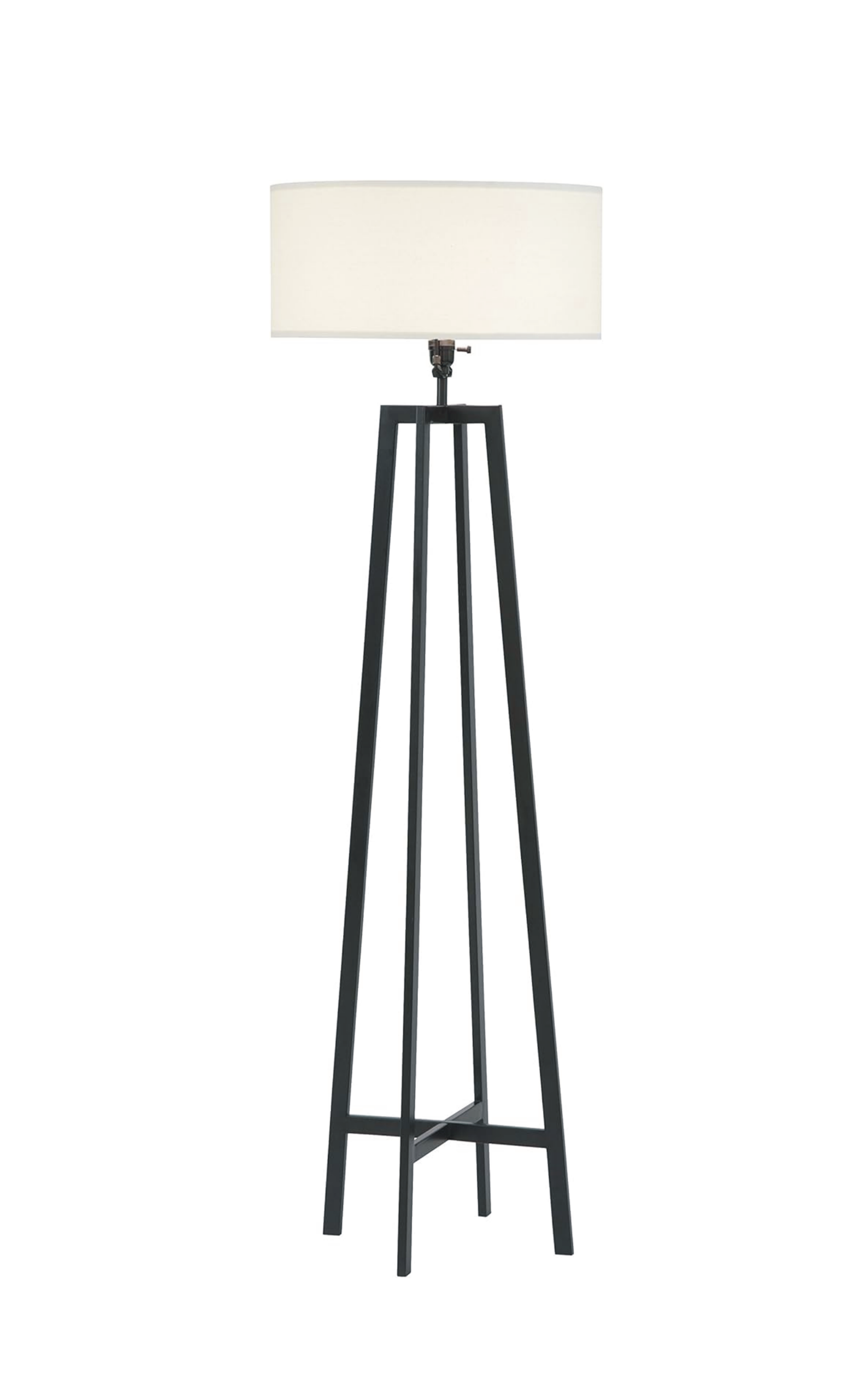 JL-8755 Floor Standing Lamp, White Shade, Black Metal Frame, Art Deco Style