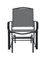 JL Outdoor Patio Chair, Glider, Black Frame, Grey Mesh Seat and Back