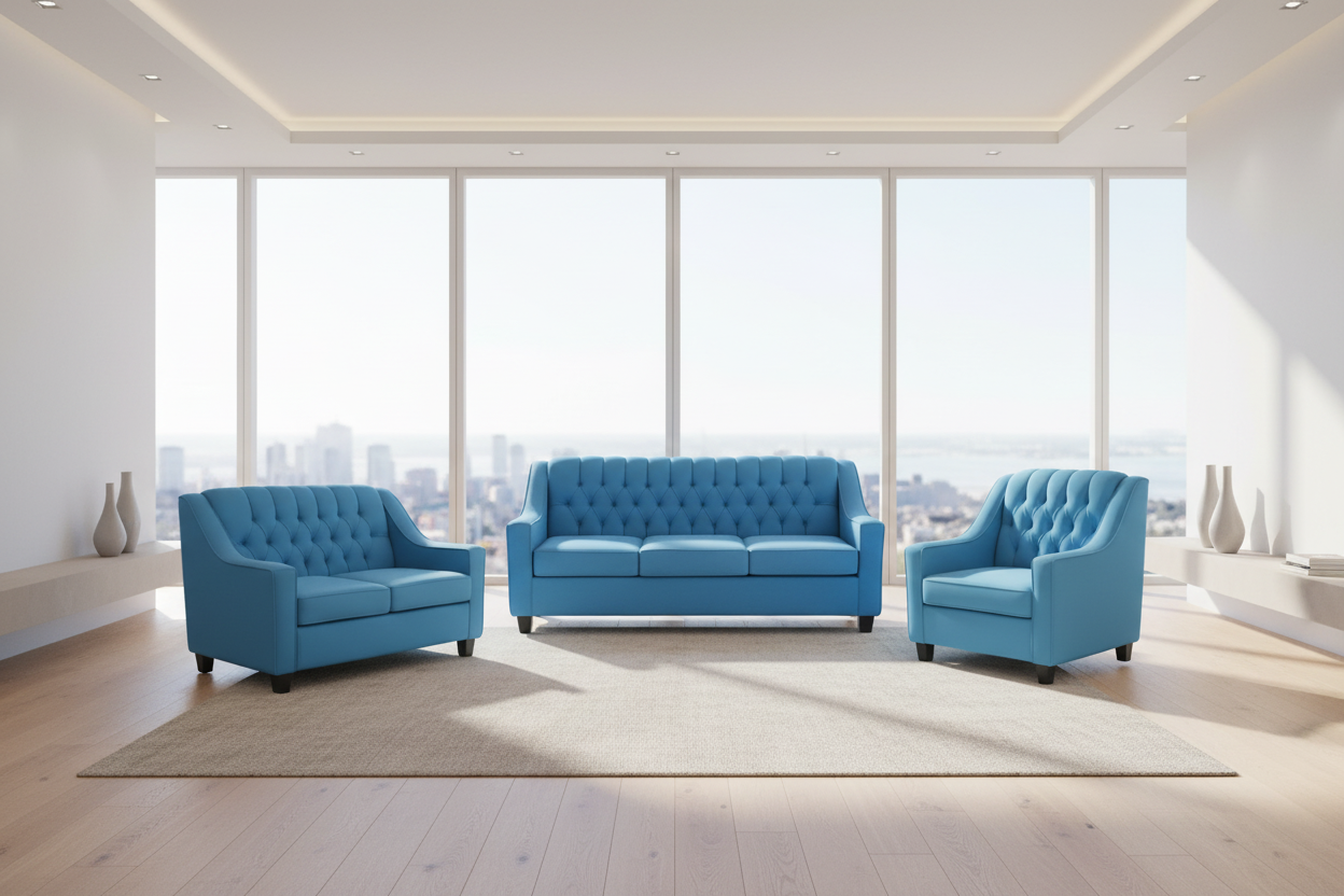 REL 1650 Sofa Set, 3Pc, Deep Button Tufting, Many Fabric & Colour Choices, Canadian Made