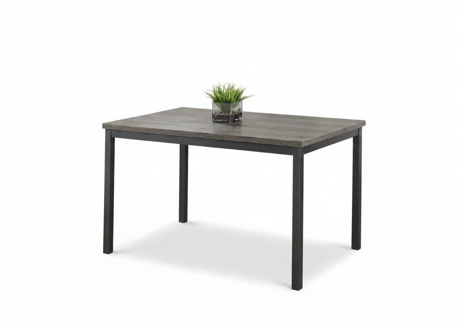 T-1526 Dining Table, 48" Grey Top, Gun Metal Grey Frame
