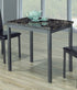 T-1210 Dining Table, 32" Dark Faux Marble Top, Gun Metal Frame