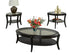 IF-2060 Coffee Table Set, 3Pc, Oval, Wood & Glass