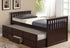Captain's Bed Single/ Single W/Trundle & Drawers, Espresso  IF-314