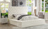 IF-5792 Bed, White, Velvet, 3 Storage Benches, Deep Tufting, Queen, King