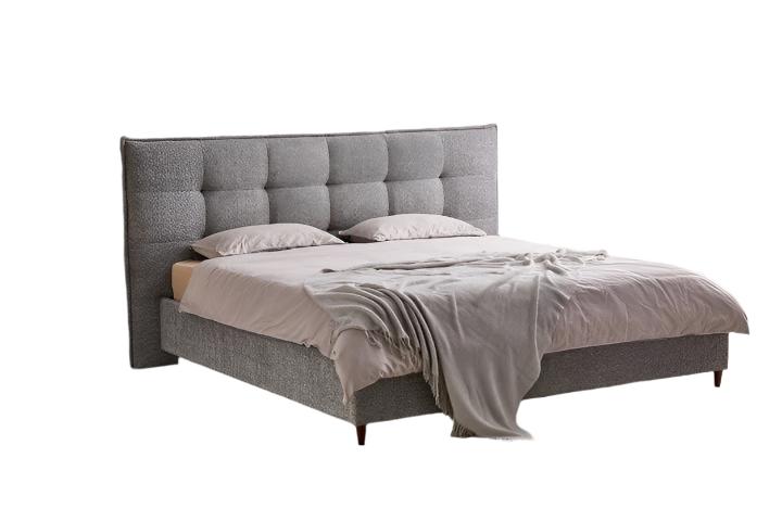 IF-5940 Bed, Grey, Fabric, Tufted Headboard, Queen, King