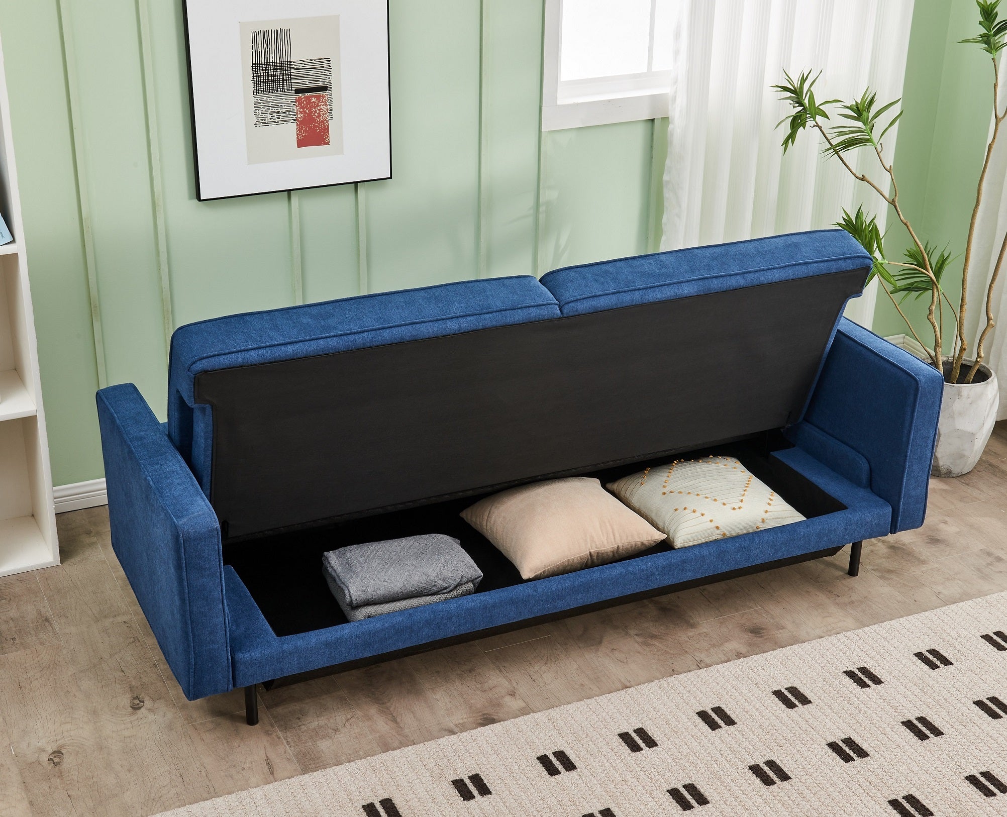 IF-8055 Click Klack, Blue, Fabric, Storage Compartment