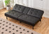 IF-8091 Click Klack, Black, Futon, Faux Leather, Black Legs, Folding Drinks Holder