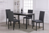 T-1526 Dining Table, 48" Grey Top, Gun Metal Grey Frame