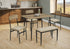 MN-211027    Dining Set, 5pcs Set, 40" Rectangular, Small, Kitchen, Black Metal, Contemporary, Modern