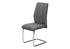 MN-261061    Dining Chair, Set Of 2, Side, Upholstered, Kitchen, Dining Room, 39" Height, Grey Fabric, Chrome Metal, Contemporary, Modern