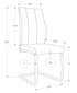 MN-261061    Dining Chair, Set Of 2, Side, Upholstered, Kitchen, Dining Room, 39" Height, Grey Fabric, Chrome Metal, Contemporary, Modern