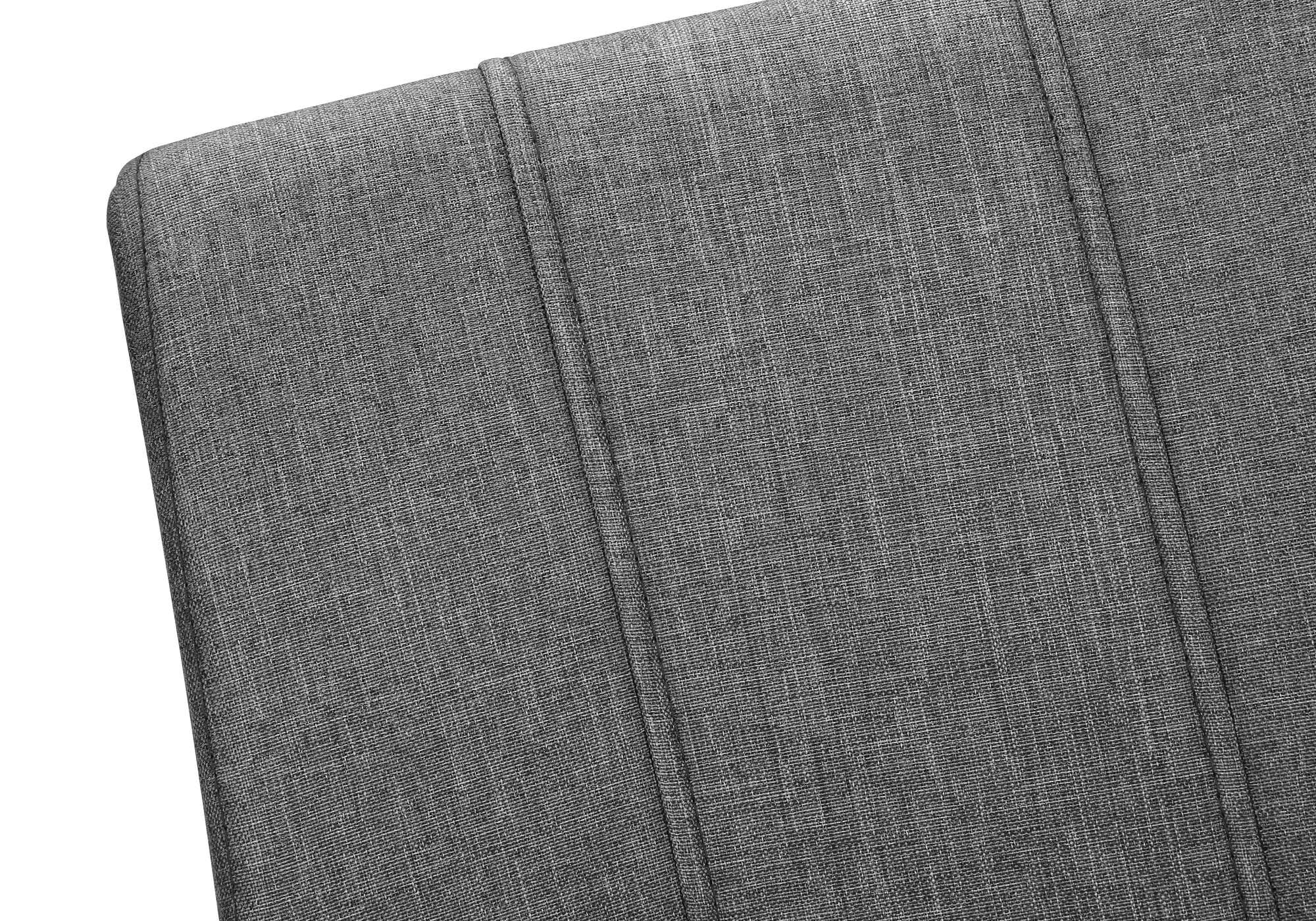 MN-261061    Dining Chair, Set Of 2, Side, Upholstered, Kitchen, Dining Room, 39" Height, Grey Fabric, Chrome Metal, Contemporary, Modern