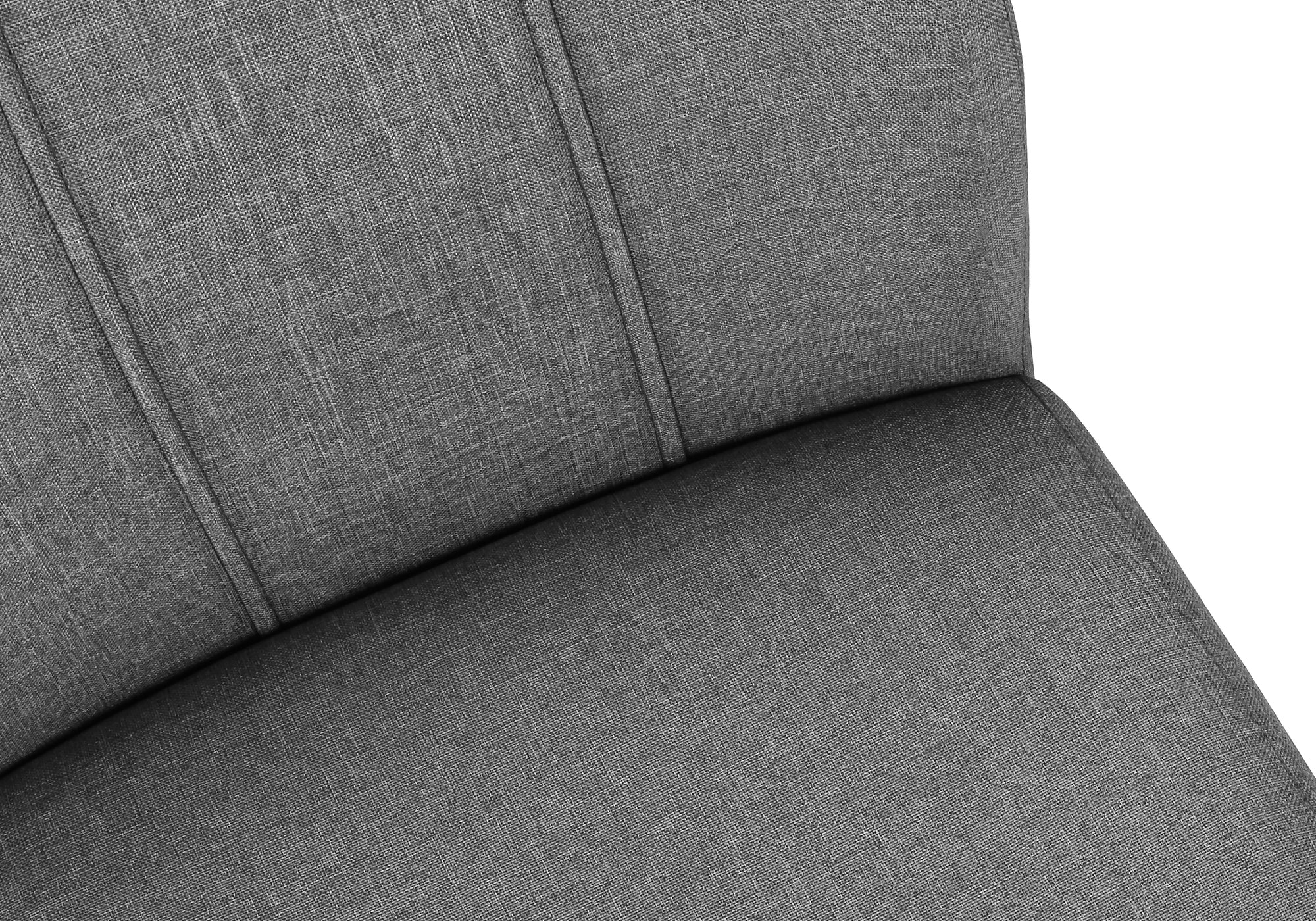 MN-261061    Dining Chair, Set Of 2, Side, Upholstered, Kitchen, Dining Room, 39" Height, Grey Fabric, Chrome Metal, Contemporary, Modern