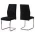 MN-R321067    Dining Chair, Set Of 2, Side, Pu Leather-Look, Upholstered, Metal Legs, Kitchen, Dining Room, Velvet, Metal Legs, Black, Chrome, Contemporary, Modern
