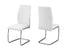 MN-R321075    Dining Chair, Set Of 2, Side, Pu Leather-Look, Upholstered, Metal Legs, Kitchen, Dining Room, Velvet, Metal Legs, White, Chrome, Contemporary, Modern