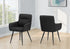 MN-Q481115    Dining Chair, 34" Height, Set Of 2, Upholstered, Side, Dining Room, Kitchen, Black Leather Look, Black Metal, Contemporary, Modern