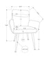 MN-481116    Dining Chair, 34" Height, Set Of 2, Upholstered, Side, Dining Room, Kitchen, Grey Leather Look, Black Metal, Contemporary, Modern