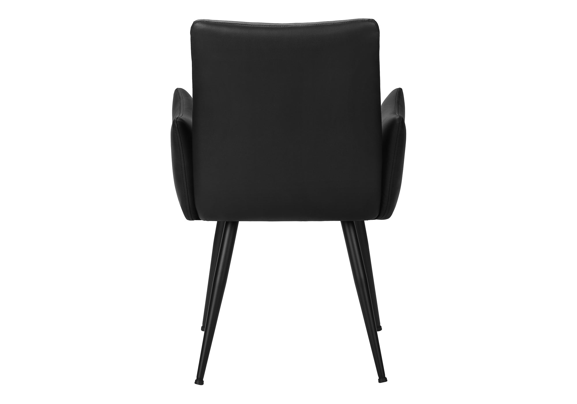 MN-A561125    Dining Chair, 36" Height, Set Of 2, Upholstered, Side, Dining Room, Kitchen, Black Leather Look, Black Metal, Contemporary, Modern