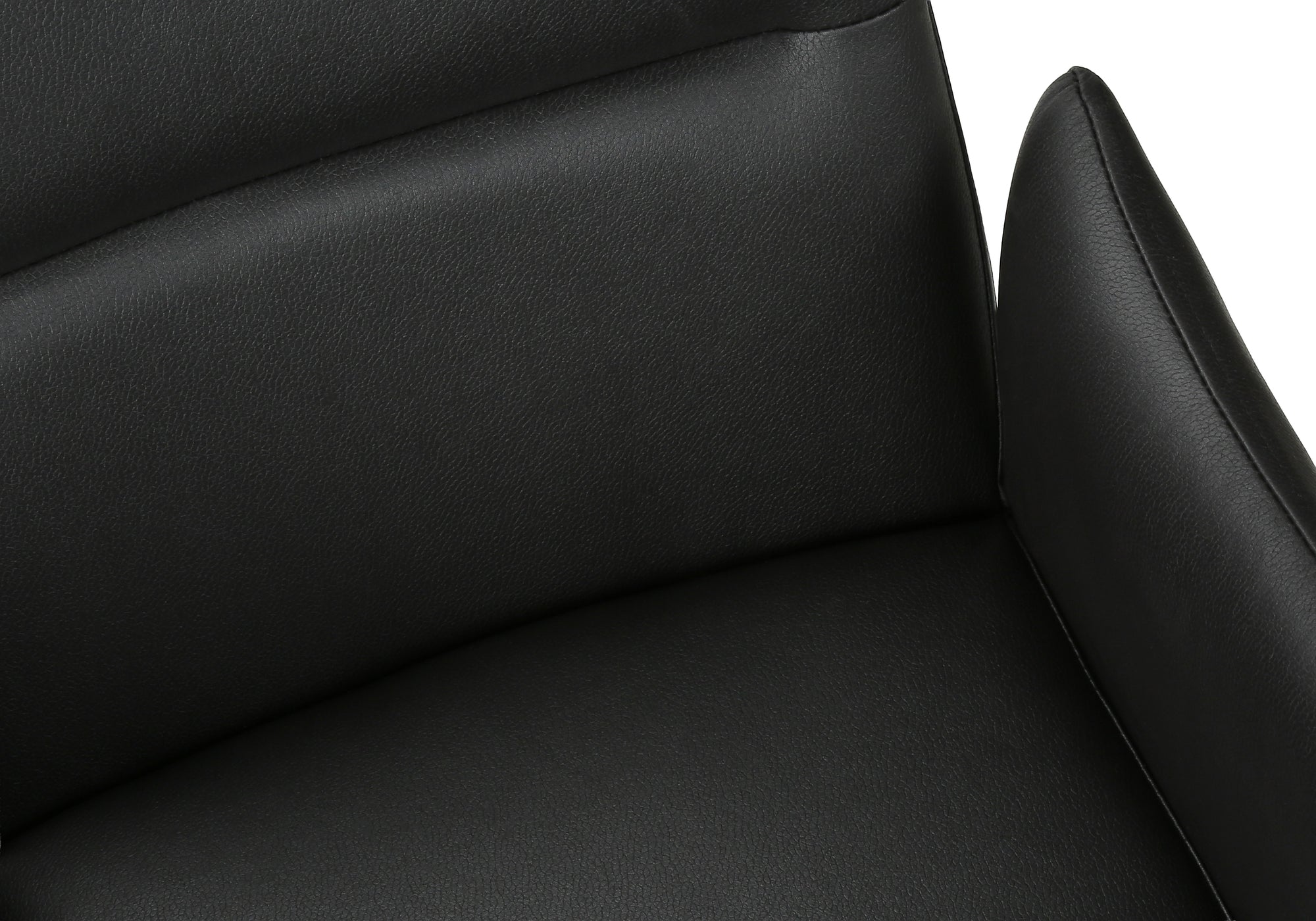 MN-A561125    Dining Chair, 36" Height, Set Of 2, Upholstered, Side, Dining Room, Kitchen, Black Leather Look, Black Metal, Contemporary, Modern
