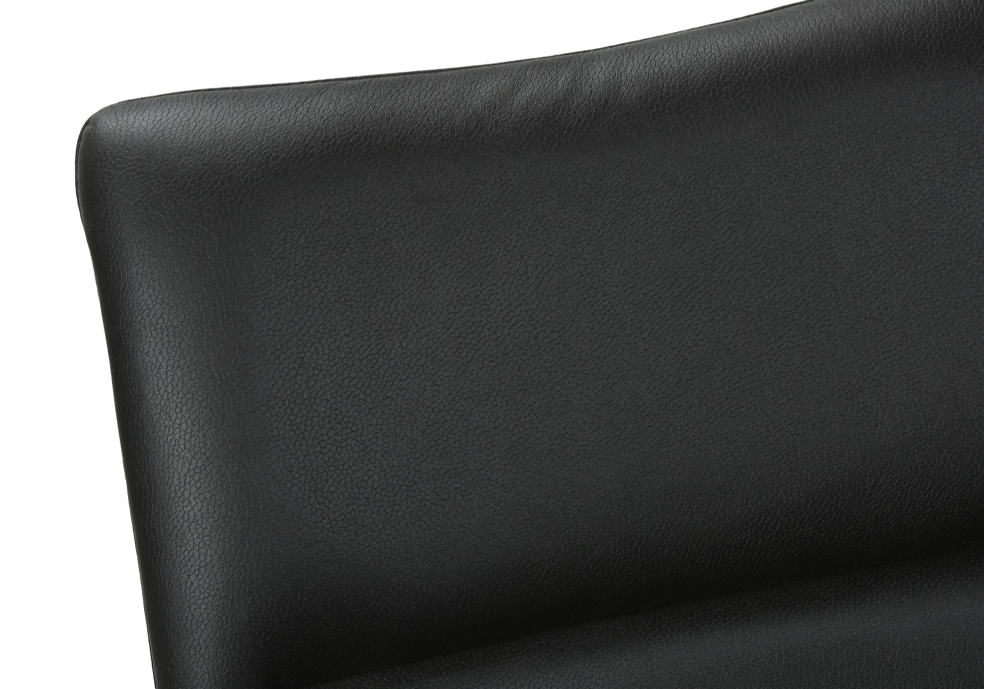 MN-A561125    Dining Chair, 36" Height, Set Of 2, Upholstered, Side, Dining Room, Kitchen, Black Leather Look, Black Metal, Contemporary, Modern