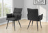 MN-A561125    Dining Chair, 36" Height, Set Of 2, Upholstered, Side, Dining Room, Kitchen, Black Leather Look, Black Metal, Contemporary, Modern