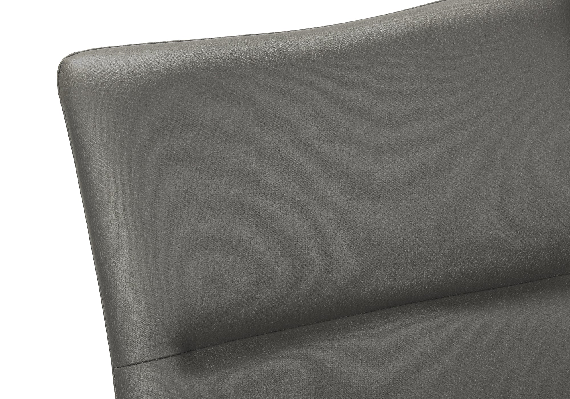 MN-A561126    Dining Chair, 36" Height, Set Of 2, Upholstered, Side, Dining Room, Kitchen, Grey Leather Look, Black Metal, Contemporary, Modern