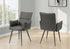 MN-A561126    Dining Chair, 36" Height, Set Of 2, Upholstered, Side, Dining Room, Kitchen, Grey Leather Look, Black Metal, Contemporary, Modern