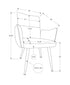 MN-A561126    Dining Chair, 36" Height, Set Of 2, Upholstered, Side, Dining Room, Kitchen, Grey Leather Look, Black Metal, Contemporary, Modern