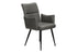 MN-A561126    Dining Chair, 36" Height, Set Of 2, Upholstered, Side, Dining Room, Kitchen, Grey Leather Look, Black Metal, Contemporary, Modern