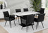 MN-D581128    Dining Table, 60" Rectangular, Sintered Stone Top, Dining Room, Kitchen, White Stone, Black Laminate, Contemporary, Modern