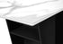 MN-D581128    Dining Table, 60" Rectangular, Sintered Stone Top, Dining Room, Kitchen, White Stone, Black Laminate, Contemporary, Modern