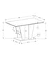 MN-D581128    Dining Table, 60" Rectangular, Sintered Stone Top, Dining Room, Kitchen, White Stone, Black Laminate, Contemporary, Modern