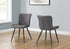 MN-Z601131    Dining Chair, 33" Height, Dining Room, Kitchen, Upholstered, Side, Set Of 2, Grey Leather Look, Black Metal, Contemporary, Modern