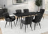 MN-621133    Dining Table, 63" Rectangular, 15" Butterfly Panel, Sintered Stone Top, Dining Room, Kitchen, Dark Grey Stone, Black Metal, Contemporary, Modern