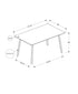 MN-651140    Dining Table, 48" Rectangular, Kitchen, Dining Room, Laminate Top, Grey Laminate, Black Metal, Contemporary, Modern