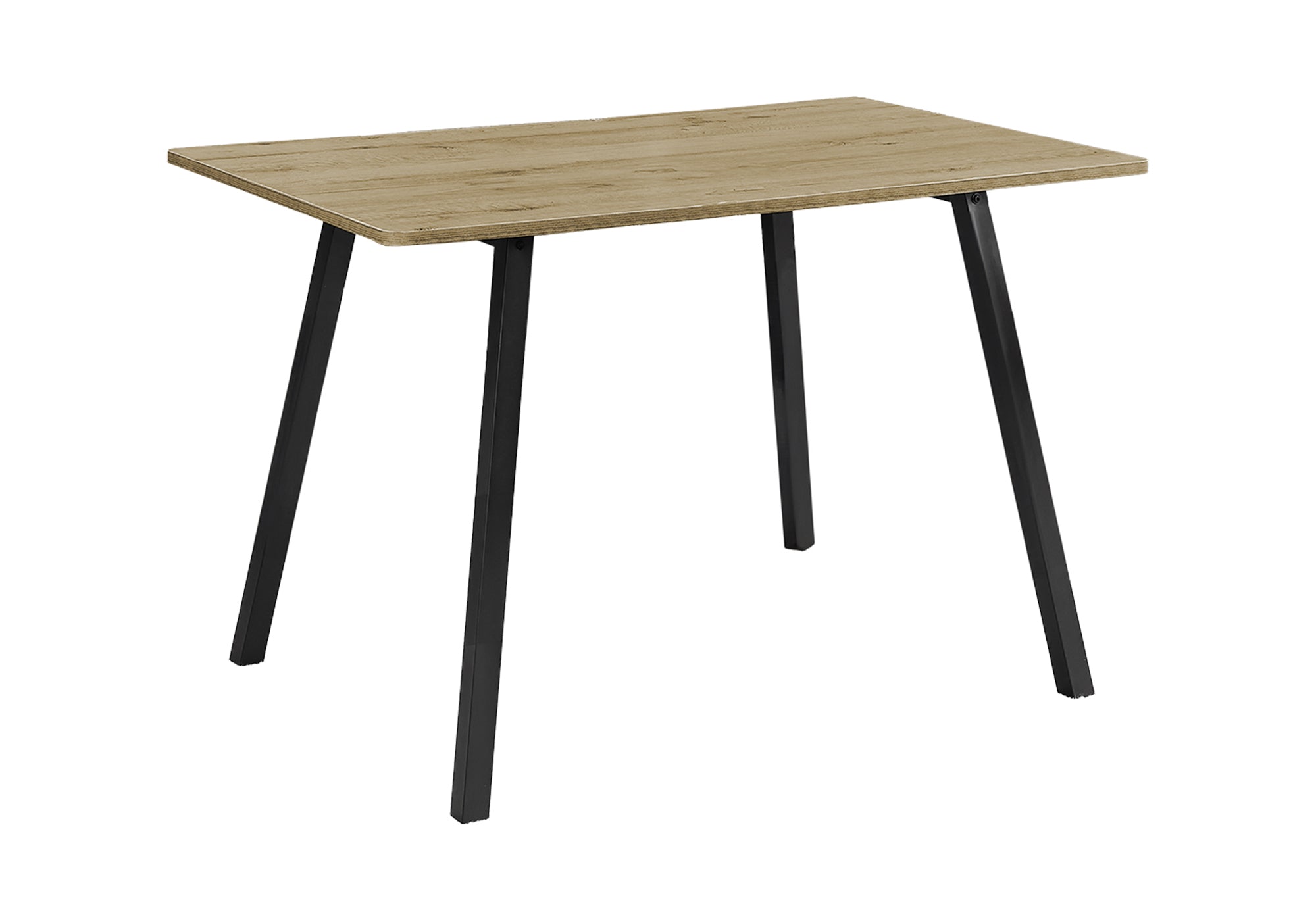 MN-661141    Dining Table, 48" Rectangular, Kitchen, Dining Room, Laminate Top, Dark Taupe Laminate, Black Metal, Contemporary, Modern