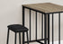 MN-541143    Dining Set, 3pcs Set, Counter Height, 36" Rectangular, Small, Kitchen, Brown Laminate, Black Metal, Contemporary