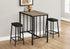 MN-671143    Dining Set, 3pcs Set, Counter Height, 36" Rectangular, Small, Kitchen, Brown Laminate, Black Metal, Contemporary