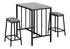 MN-551144    Dining Set, 3pcs Set, Counter Height, 36" Rectangular, Small, Kitchen, Grey Laminate, Black Metal, Contemporary, Modern