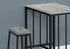 MN-551144    Dining Set, 3pcs Set, Counter Height, 36" Rectangular, Small, Kitchen, Grey Laminate, Black Metal, Contemporary, Modern