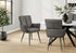 MN-771145    Dining Chair, 36" Height, Set Of 2, Upholstered, Side, Dining Room, Kitchen, Grey Leather Look, Black Metal, Contemporary, Modern