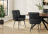 MN-781146    Dining Chair, 36" Height, Set Of 2, Upholstered, Side, Dining Room, Kitchen, Black Leather Look, Black Metal, Contemporary, Modern