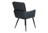 MN-U791148    Dining Chair, 36" Height, Set Of 2, Upholstered, Side, Dining Room, Kitchen, Blue Leather Look, Black Metal, Contemporary, Modern