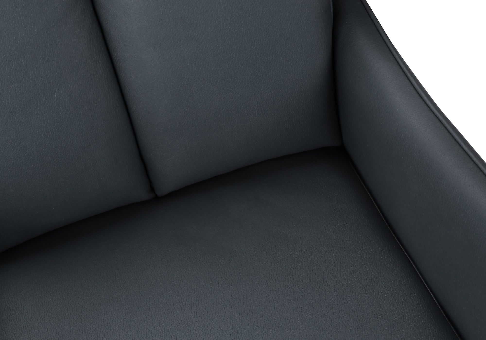 MN-U791148    Dining Chair, 36" Height, Set Of 2, Upholstered, Side, Dining Room, Kitchen, Blue Leather Look, Black Metal, Contemporary, Modern