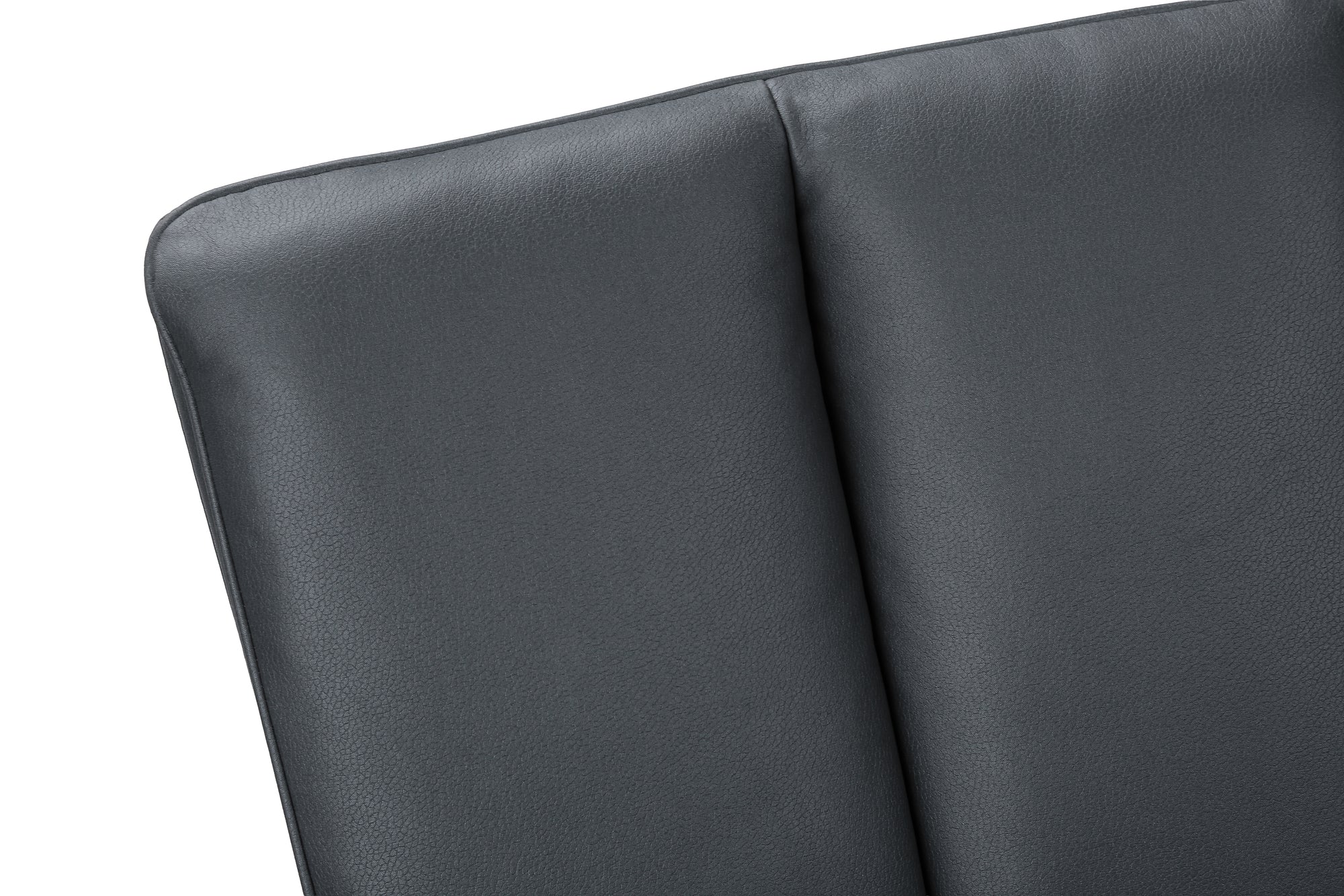 MN-U791148    Dining Chair, 36" Height, Set Of 2, Upholstered, Side, Dining Room, Kitchen, Blue Leather Look, Black Metal, Contemporary, Modern