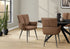 MN-U791149    Dining Chair, 36" Height, Set Of 2, Upholstered, Side, Dining Room, Kitchen, Brown Leather Look, Black Metal, Contemporary, Modern