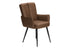 MN-U791149    Dining Chair, 36" Height, Set Of 2, Upholstered, Side, Dining Room, Kitchen, Brown Leather Look, Black Metal, Contemporary, Modern